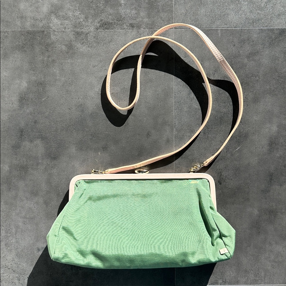 NWOT SJP by Sarah Jessica Parker Clutch ShoulderPurse Green & Salmon Pink